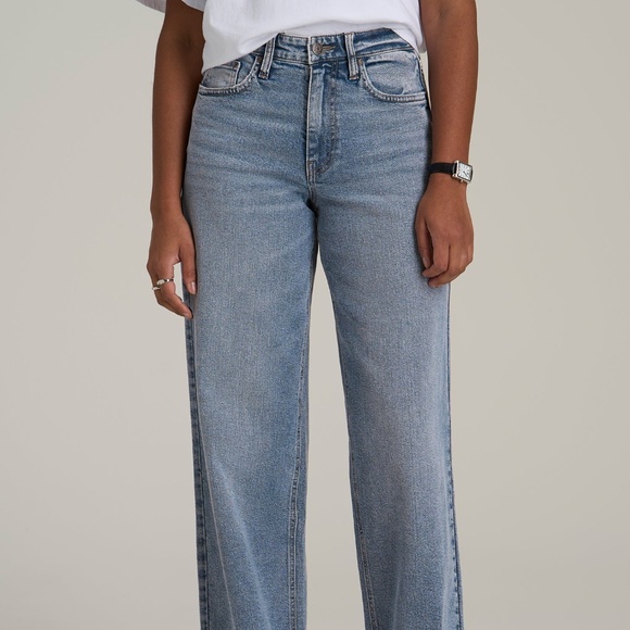 American Tall Luna High Rise Wide Leg Tall Jeans for Women in Perfect Blue Size - Picture 1 of 3